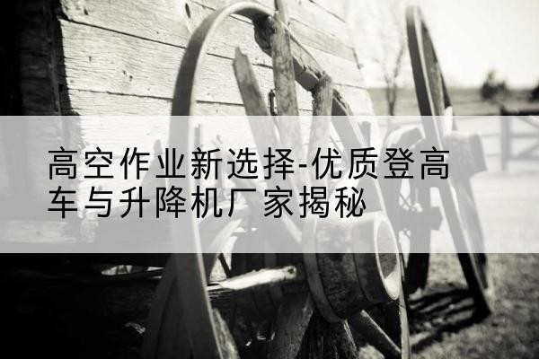 什邡登高车厂家-高空作业新选择-优质登高车与升降机厂家揭秘